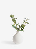 Artificial eucalyptus in white vase 25cm, UK version