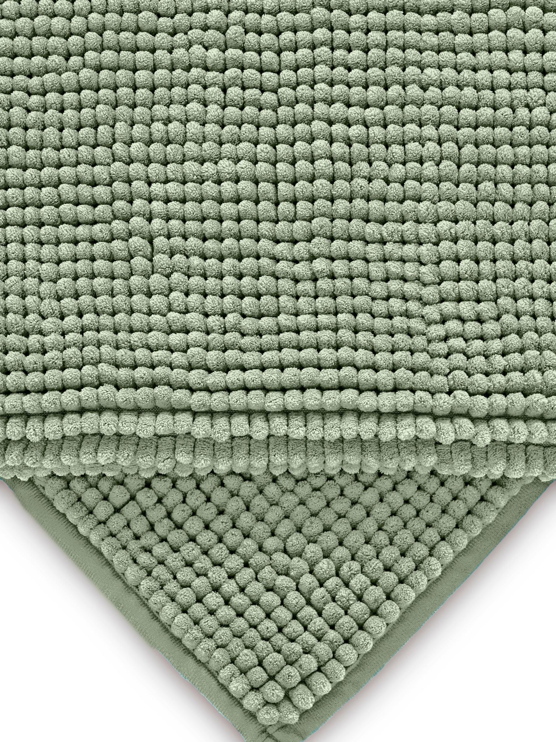 Sage green bobble bath mat 80cm x 50cm, imported from the UK