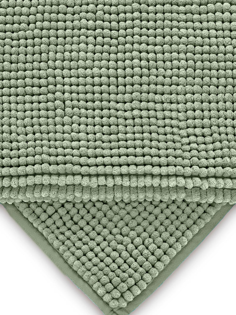Sage green bobble bath mat 80cm x 50cm, imported from the UK
