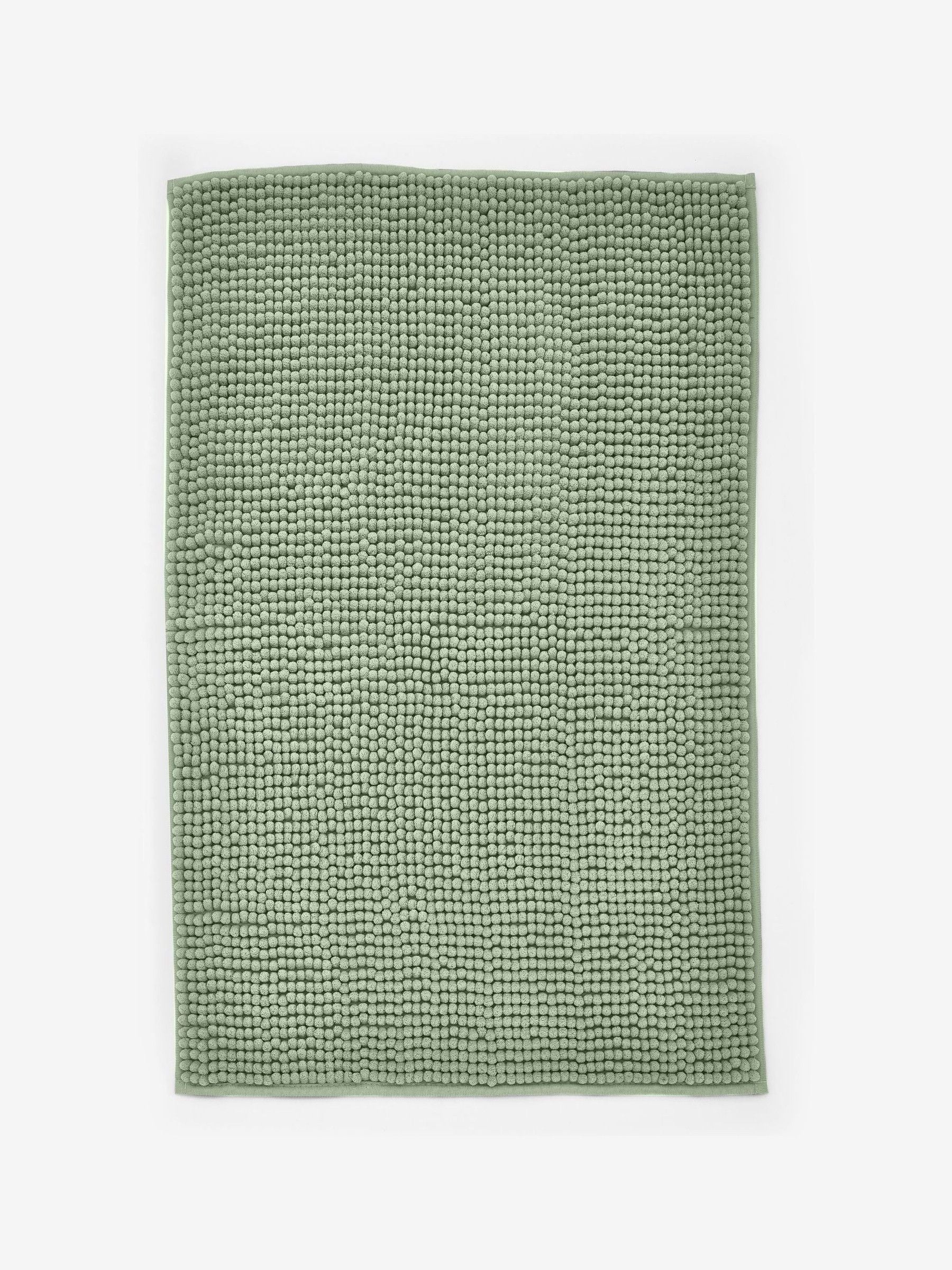 Sage green bobble bath mat 80cm x 50cm, imported from the UK