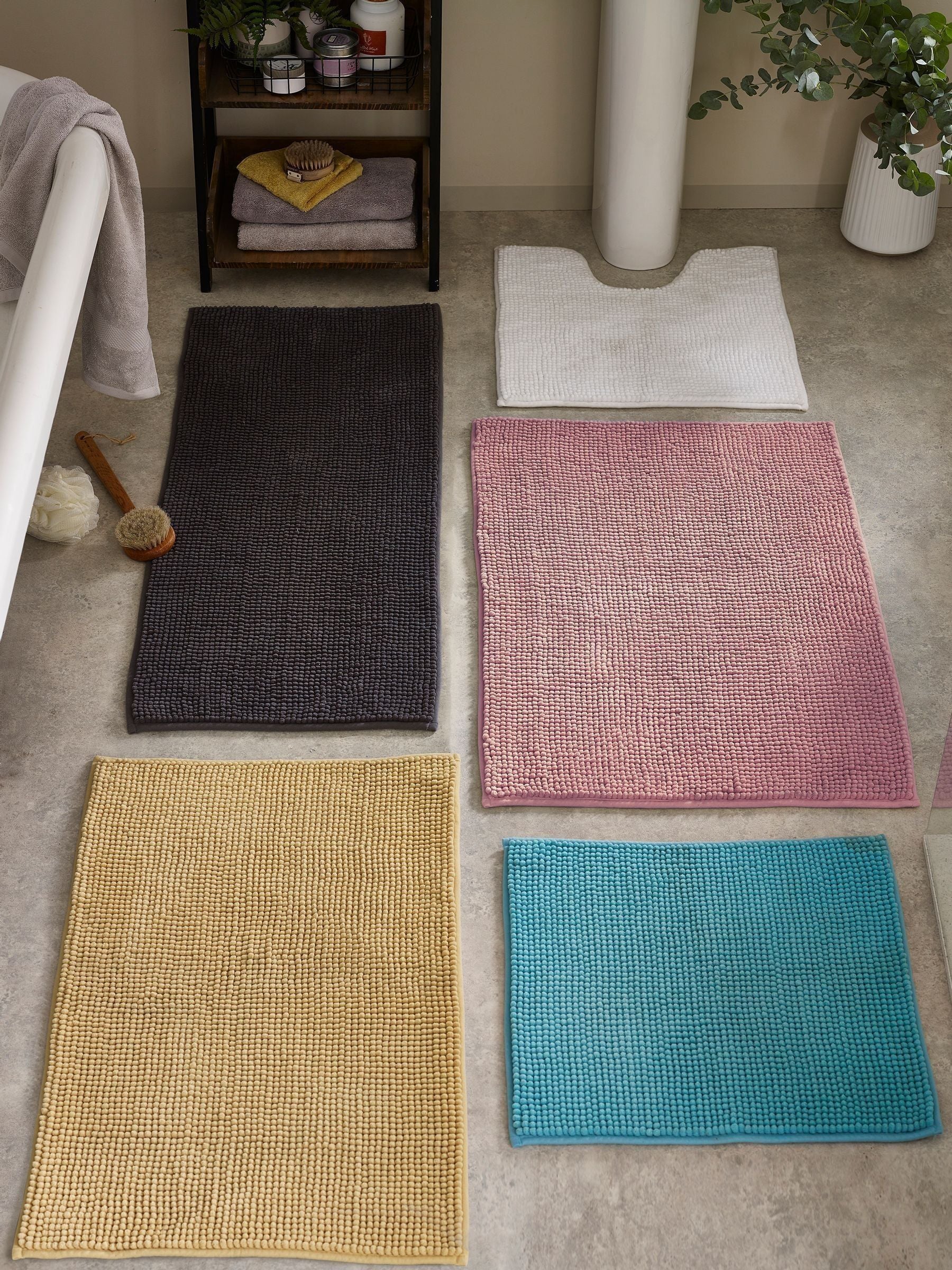 Sage green bobble bath mat 80cm x 50cm, imported from the UK