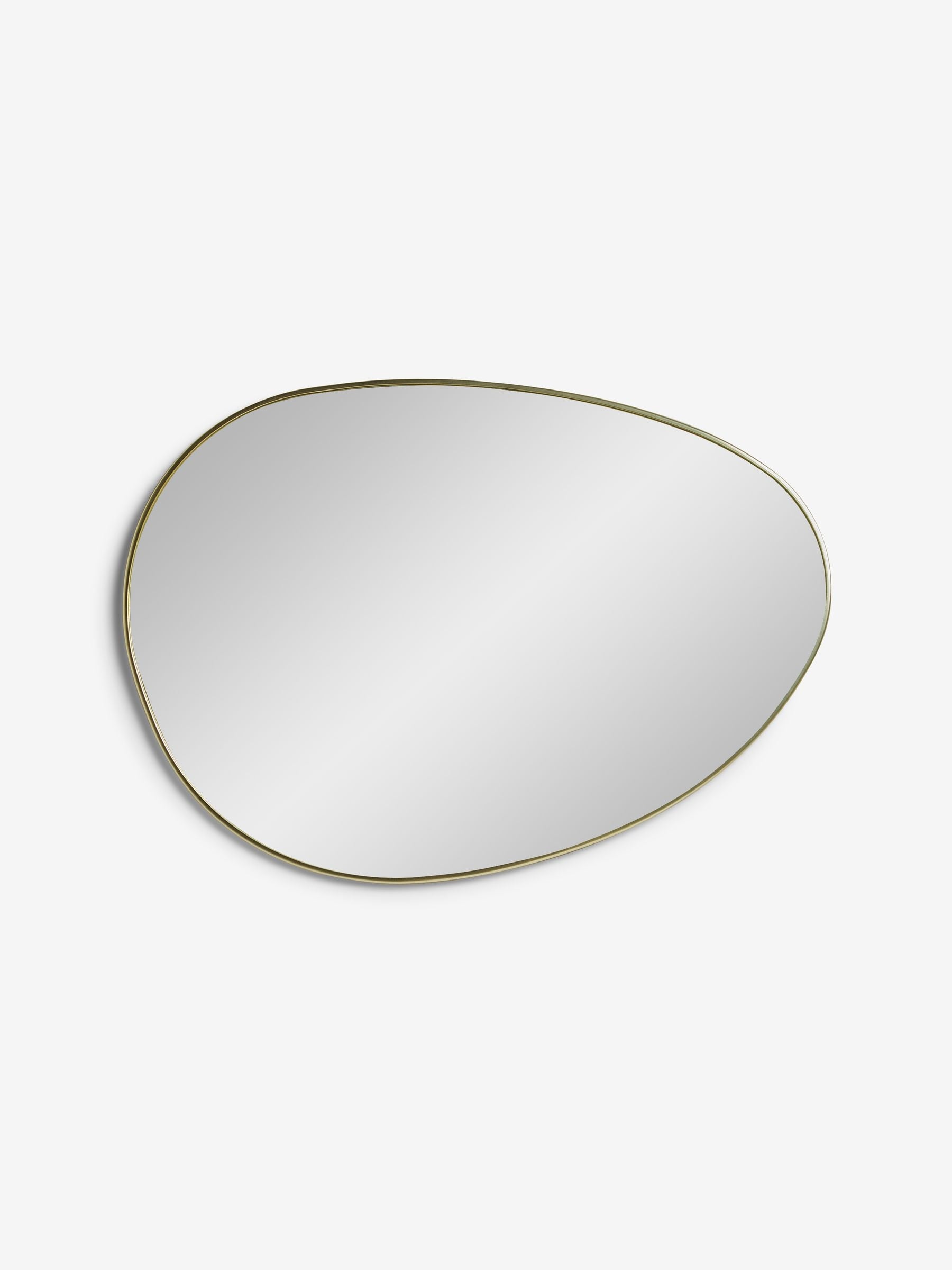 Gold pebble round bathroom wall mirror 62cm x 43.5cm - British product