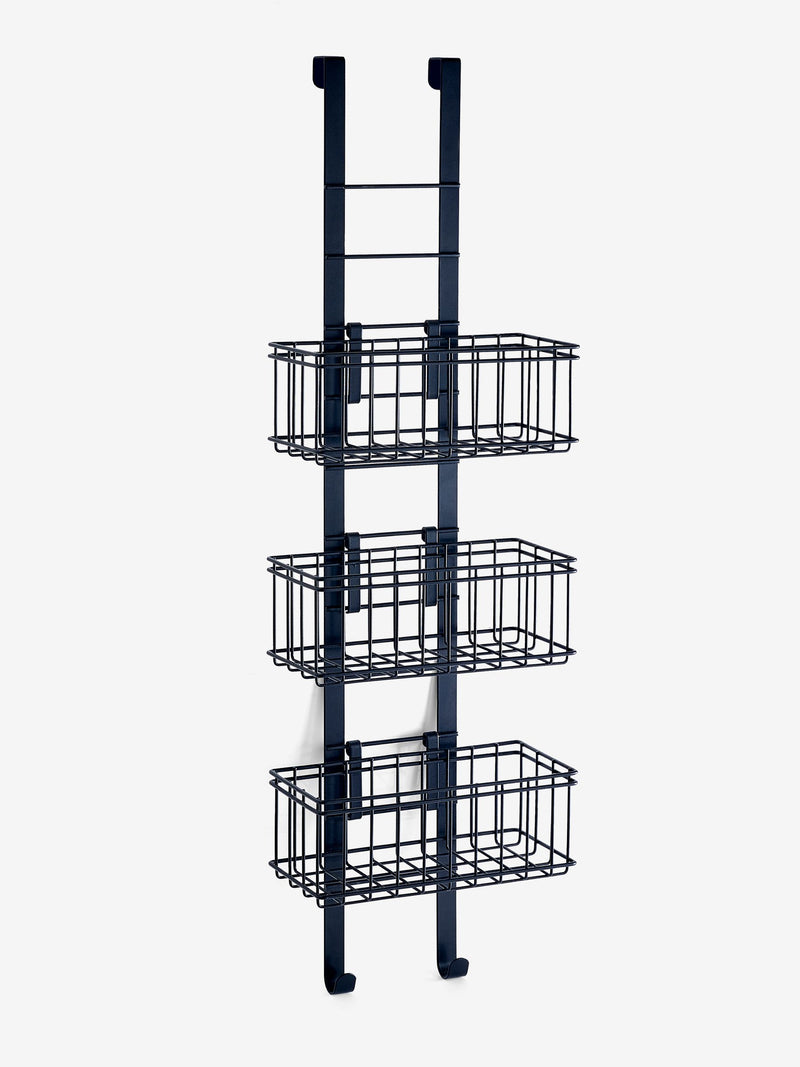 Black adjustable shelf shower caddy - British product