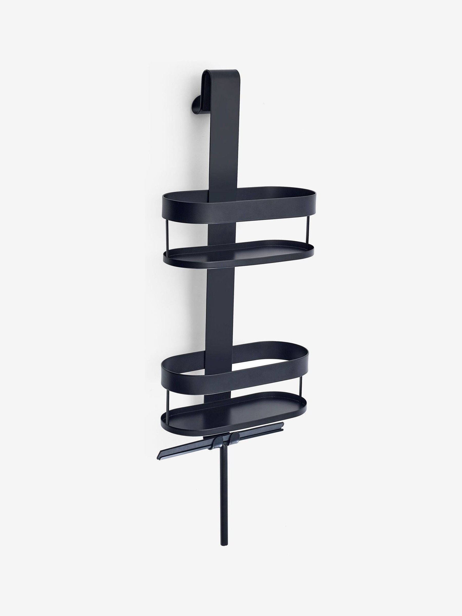 Black shower caddy with wiper 60x25x16cm - British product