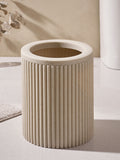 Natural resin ribbed bathroom bin 24cm, imported from the UK