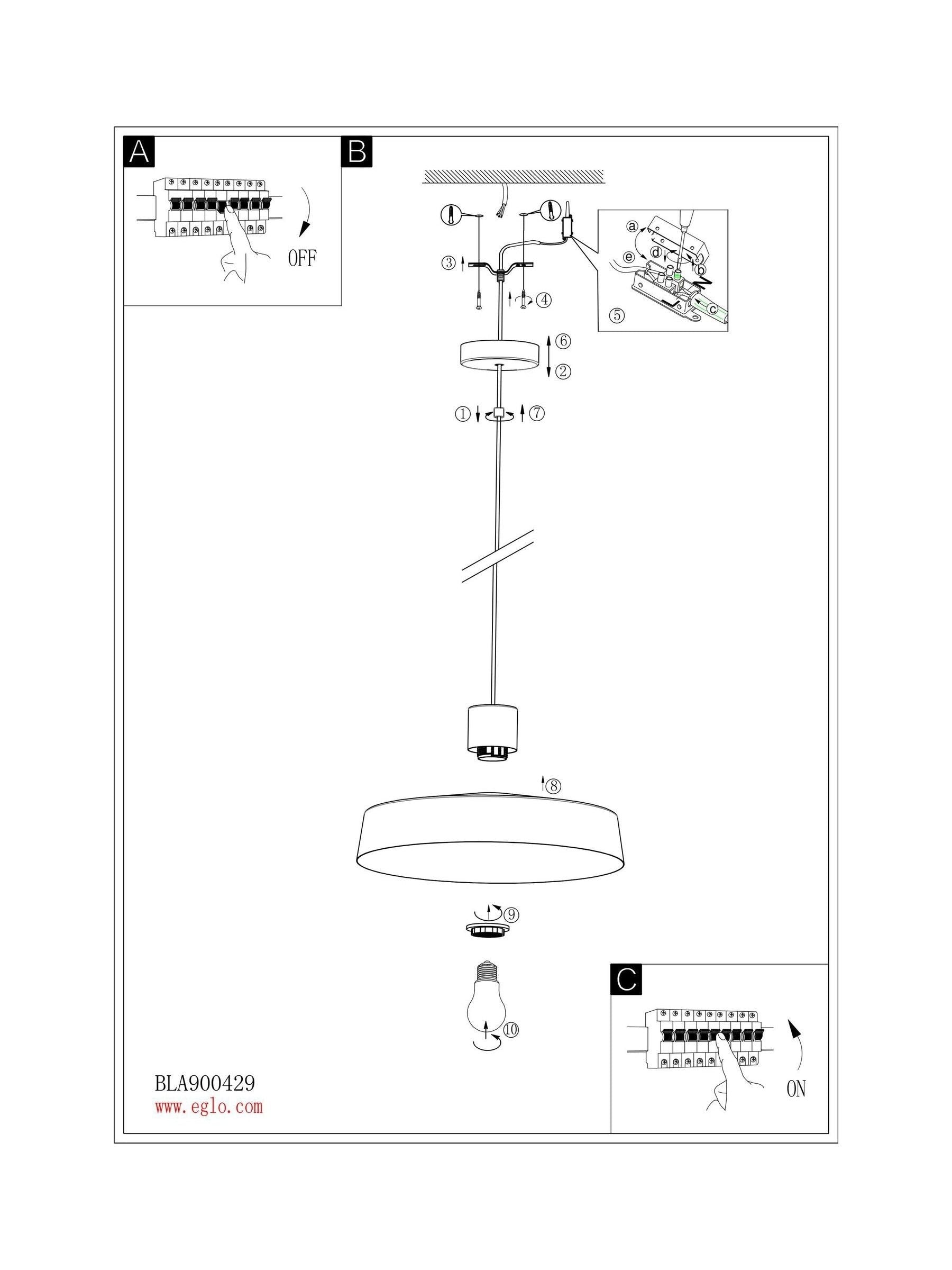 Eglo pendant ceiling light cream and brass angular 110cm, imported from the UK