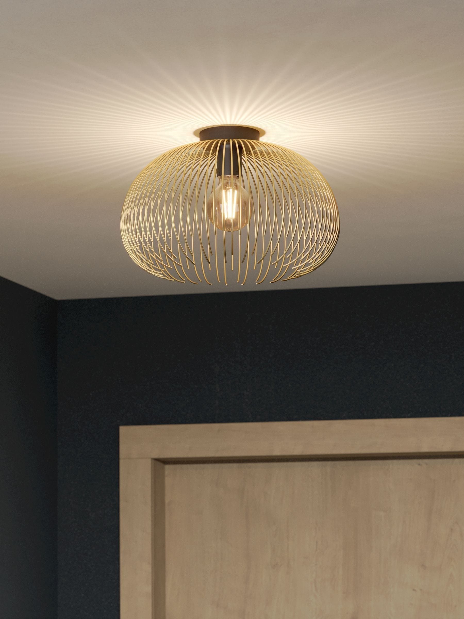 Eglo Gold Venezuela flush mount ceiling light, imported from the UK