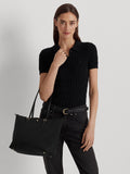 Lauren Ralph Lauren black Keaton nylon medium tote bag - British product