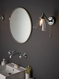 Gallery Home chrome wall light with clear glass shade - British product
