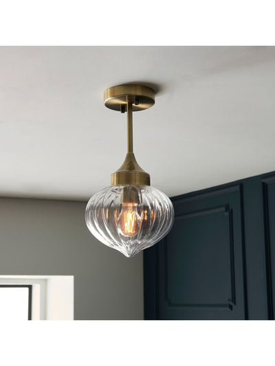 Next Gallery Home Brass Calgary 1 Bulb Ceiling Light- Buy online at McGrocer