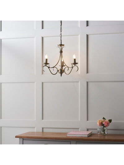 Next Gallery Home Antique Brass Banff 3 Bulb Pendant Ceiling Light- Buy online at McGrocer