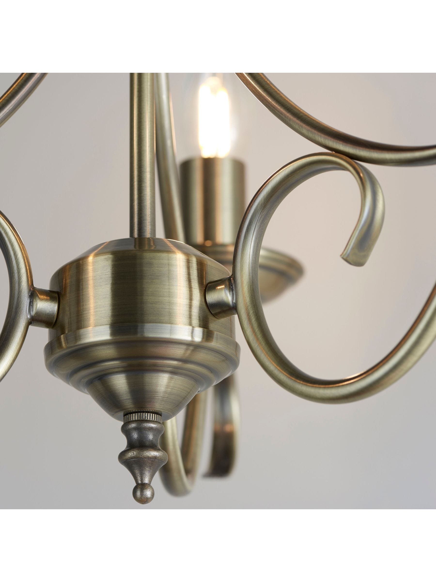 Gallery Home antique brass Banff 3 bulb pendant light, UK version