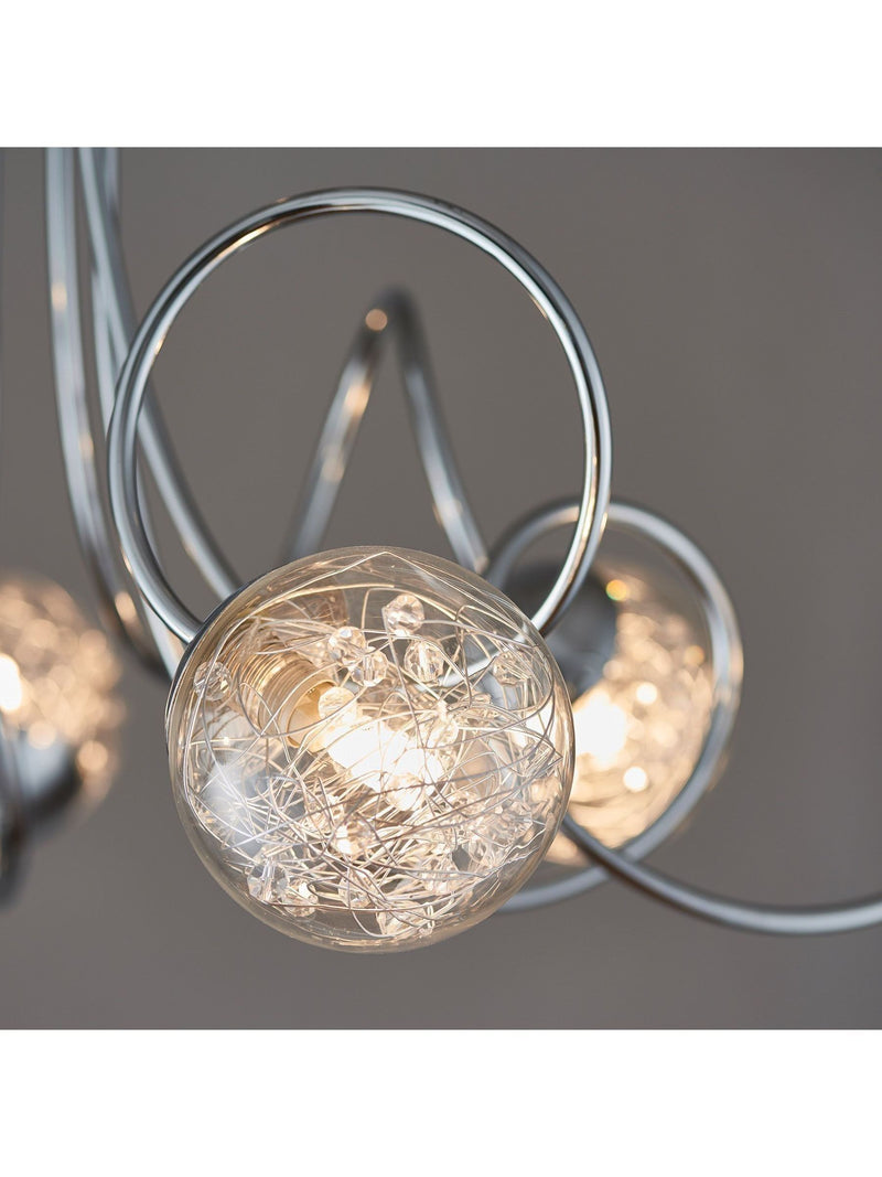 Gallery Home chrome 6 light flush ceiling light (British brand)