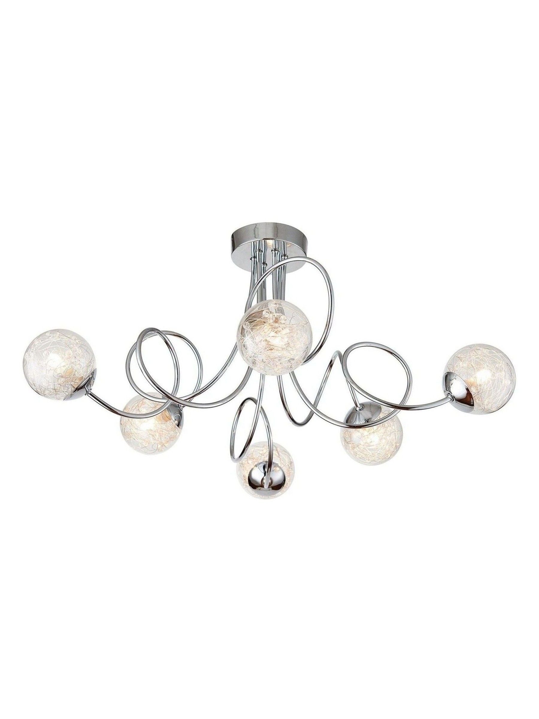 Gallery Home chrome 6 light flush ceiling light (British brand)