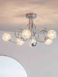 Gallery Home Chrome 6 Light Albert Flush Ceiling Light