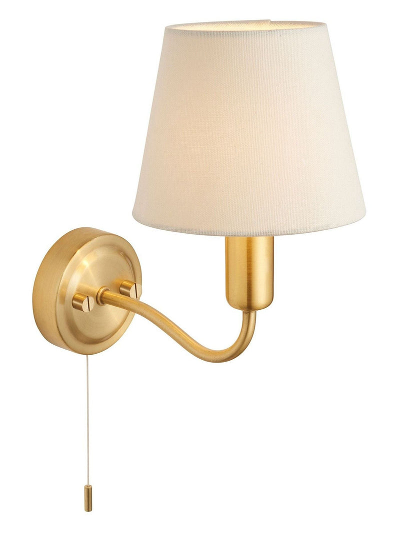 Gallery Home Cranbrook satin brass bathroom wall light, UK version