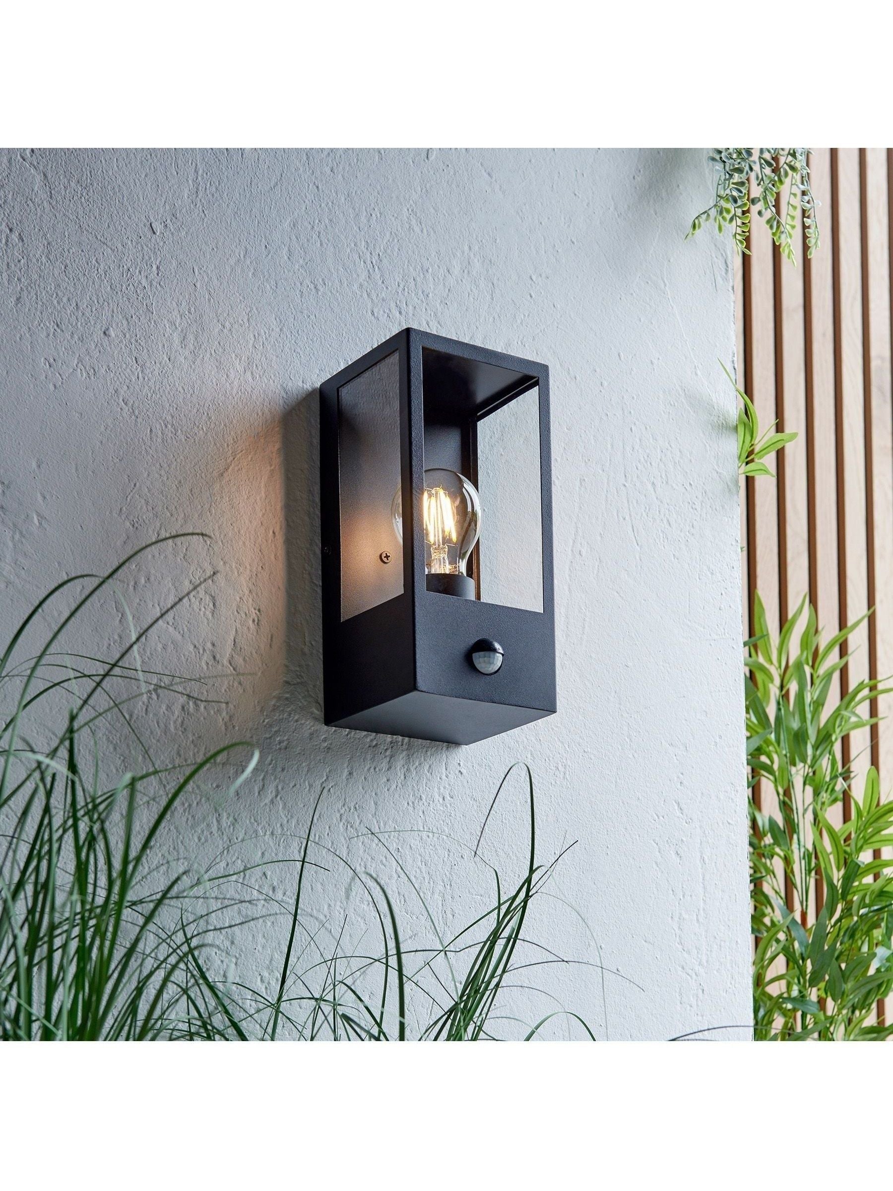 Gallery Home black Javier PIR outdoor wall light, UK version