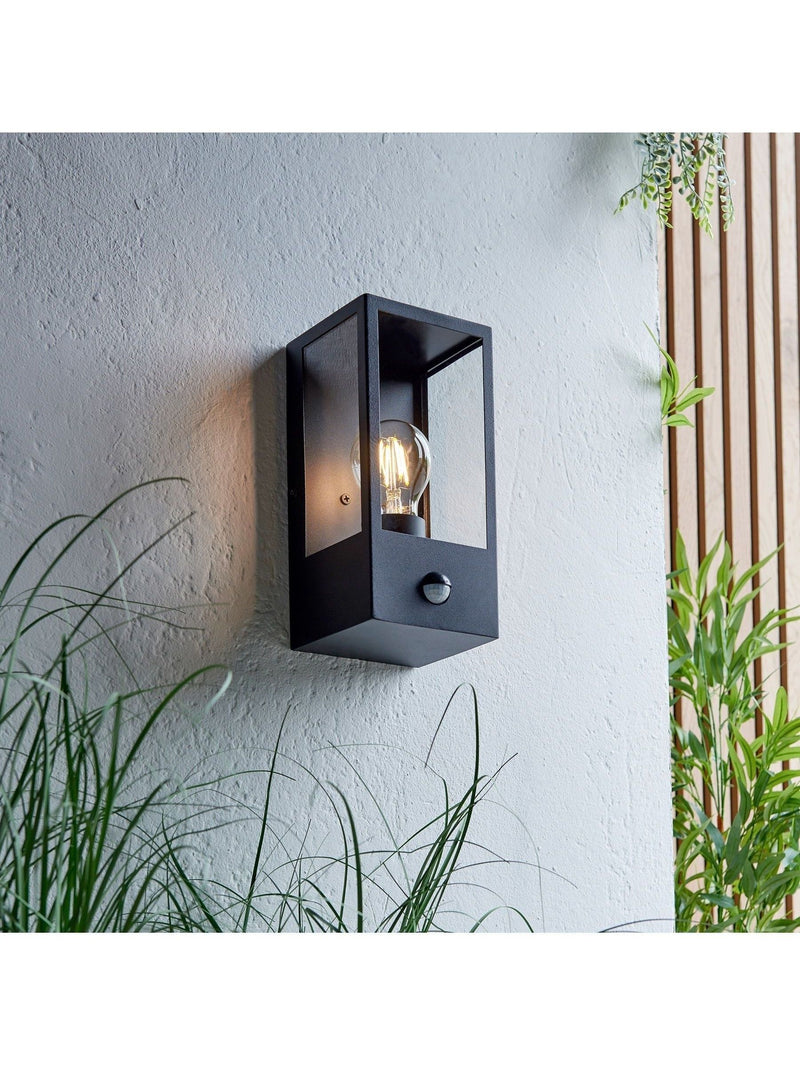 Gallery Home black Javier PIR outdoor wall light, UK version