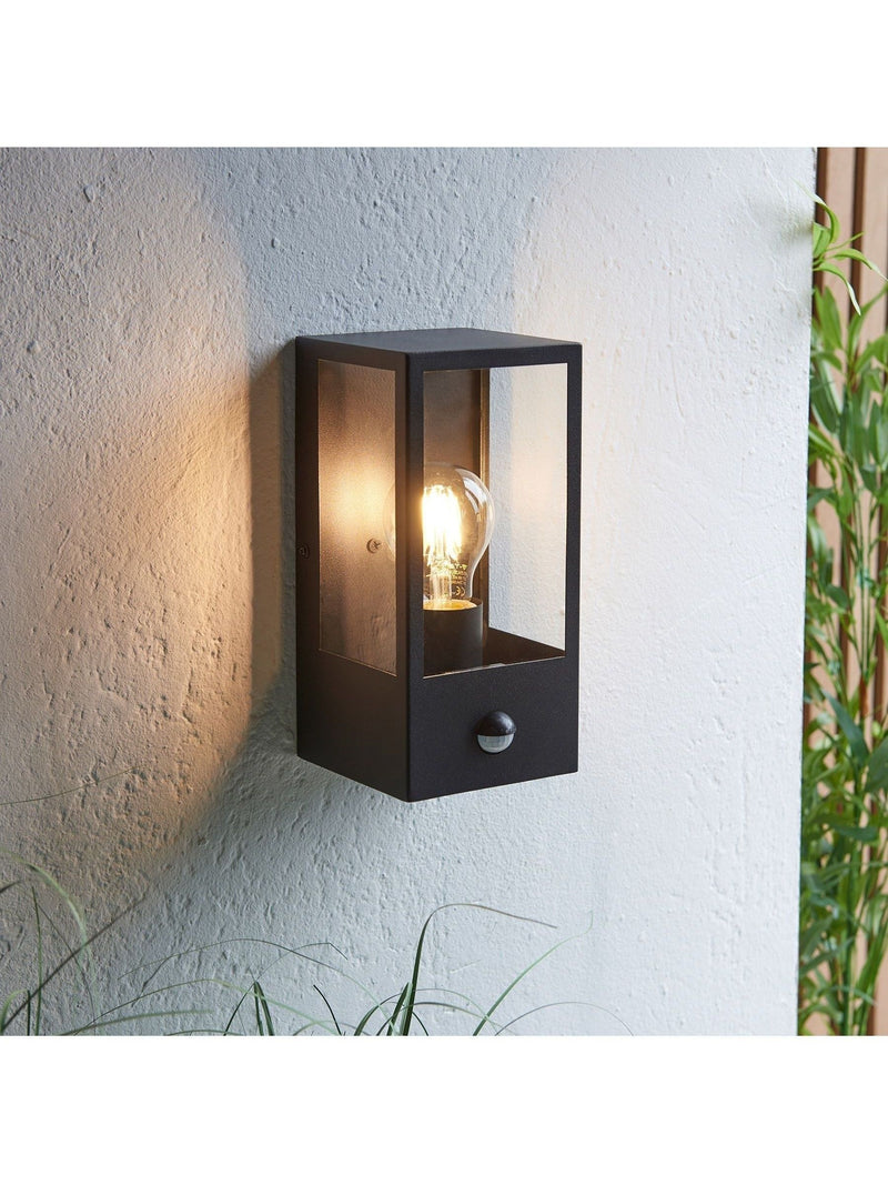 Gallery Home black Javier PIR outdoor wall light, UK version