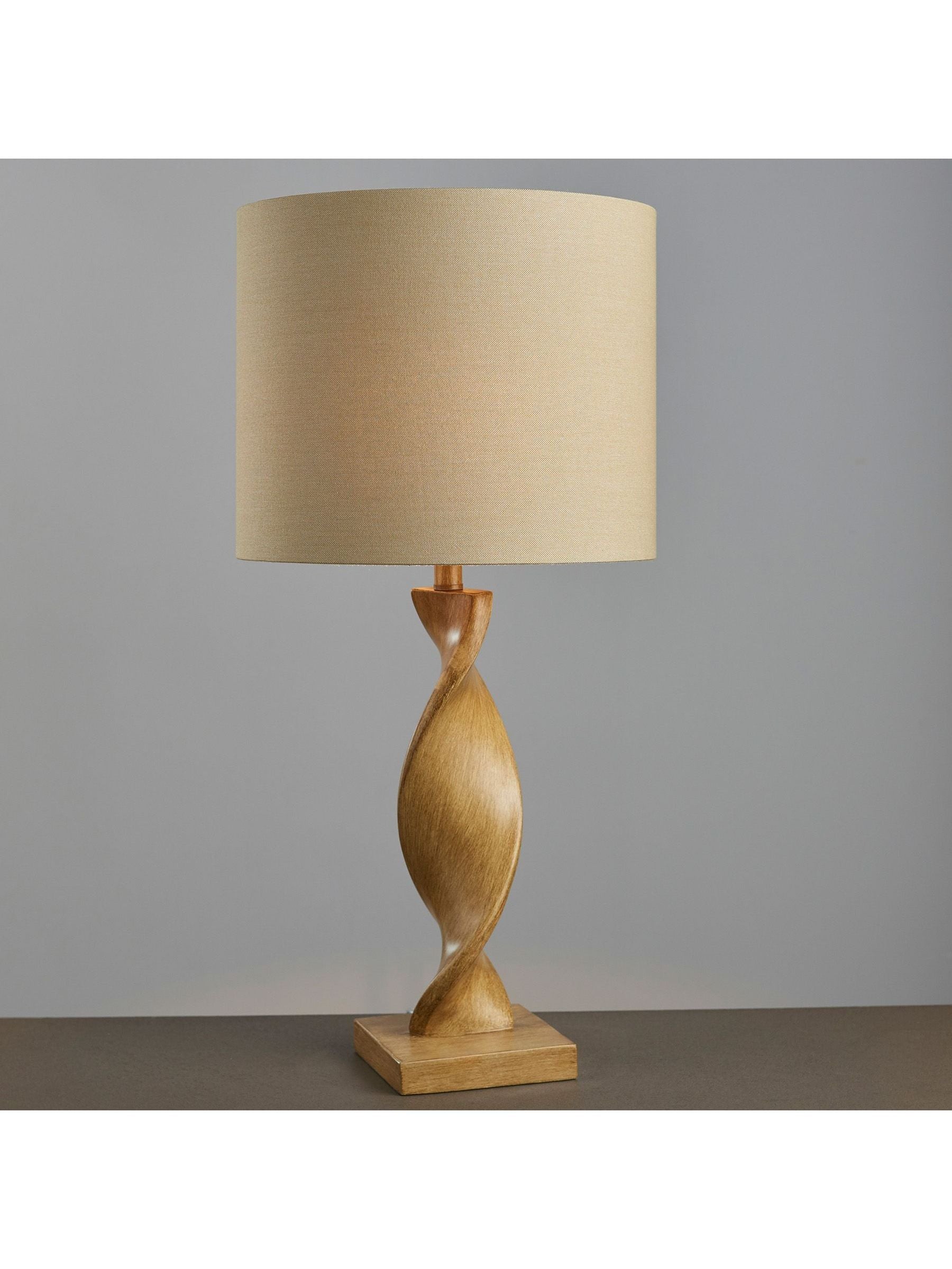 Gallery Home Brooks wooden table lamp with linen shade, UK version