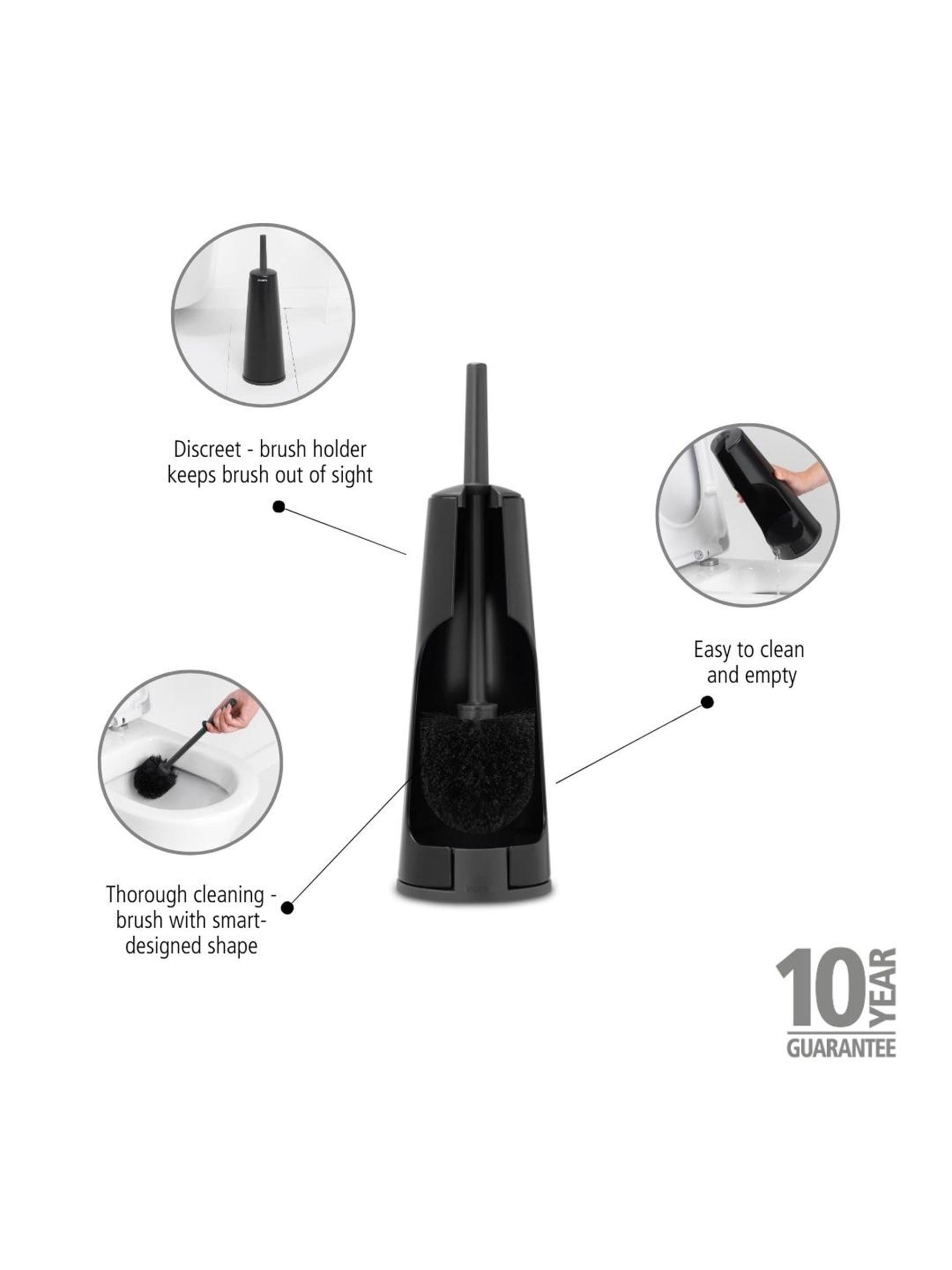 Brabantia Black ReNew Toilet Brush - British product