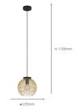 Eglo gold Venezuela metallic pendant ceiling light (British brand)