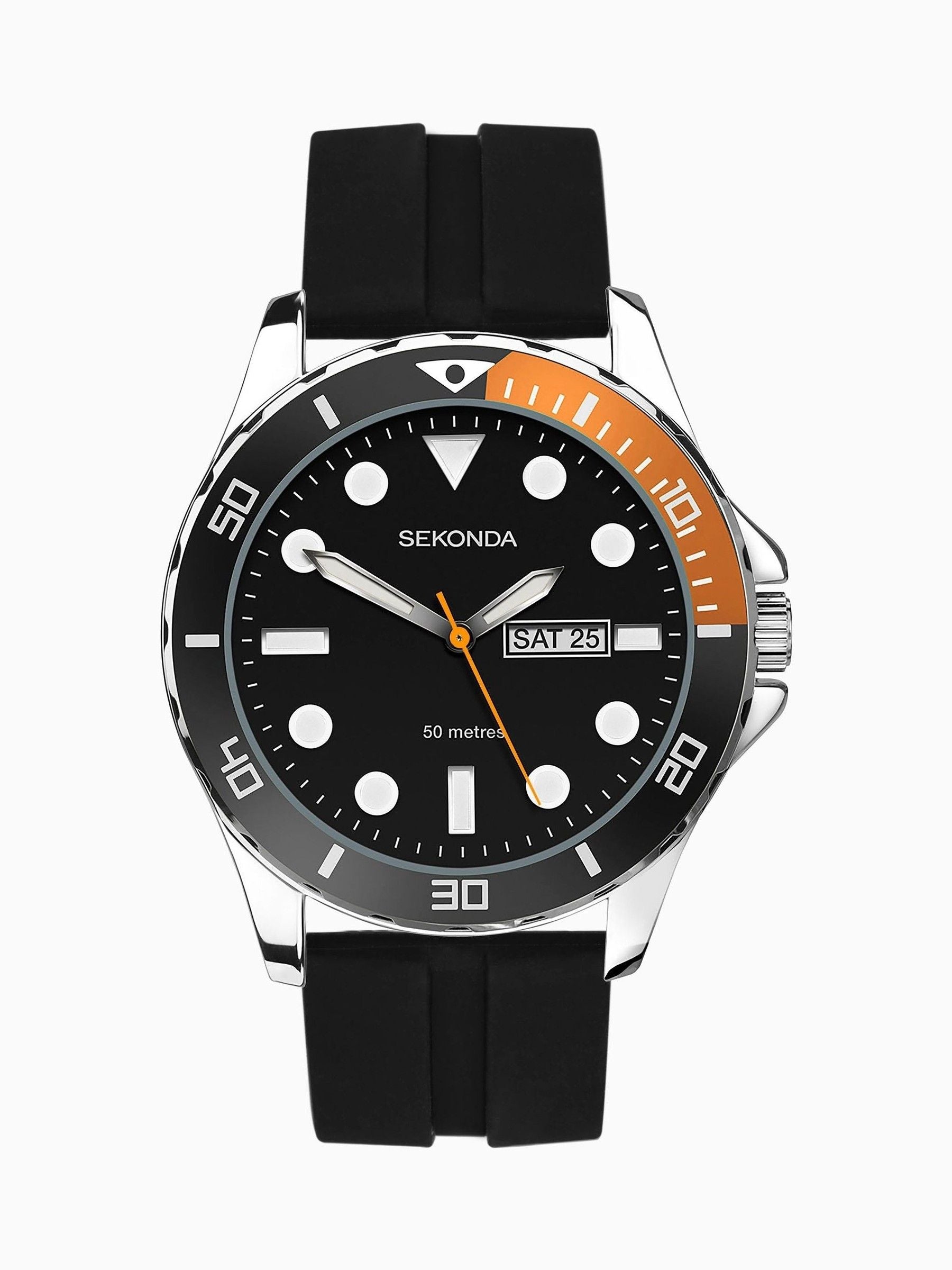 Sekonda Mens Balearic Rubber Strap Black Watch