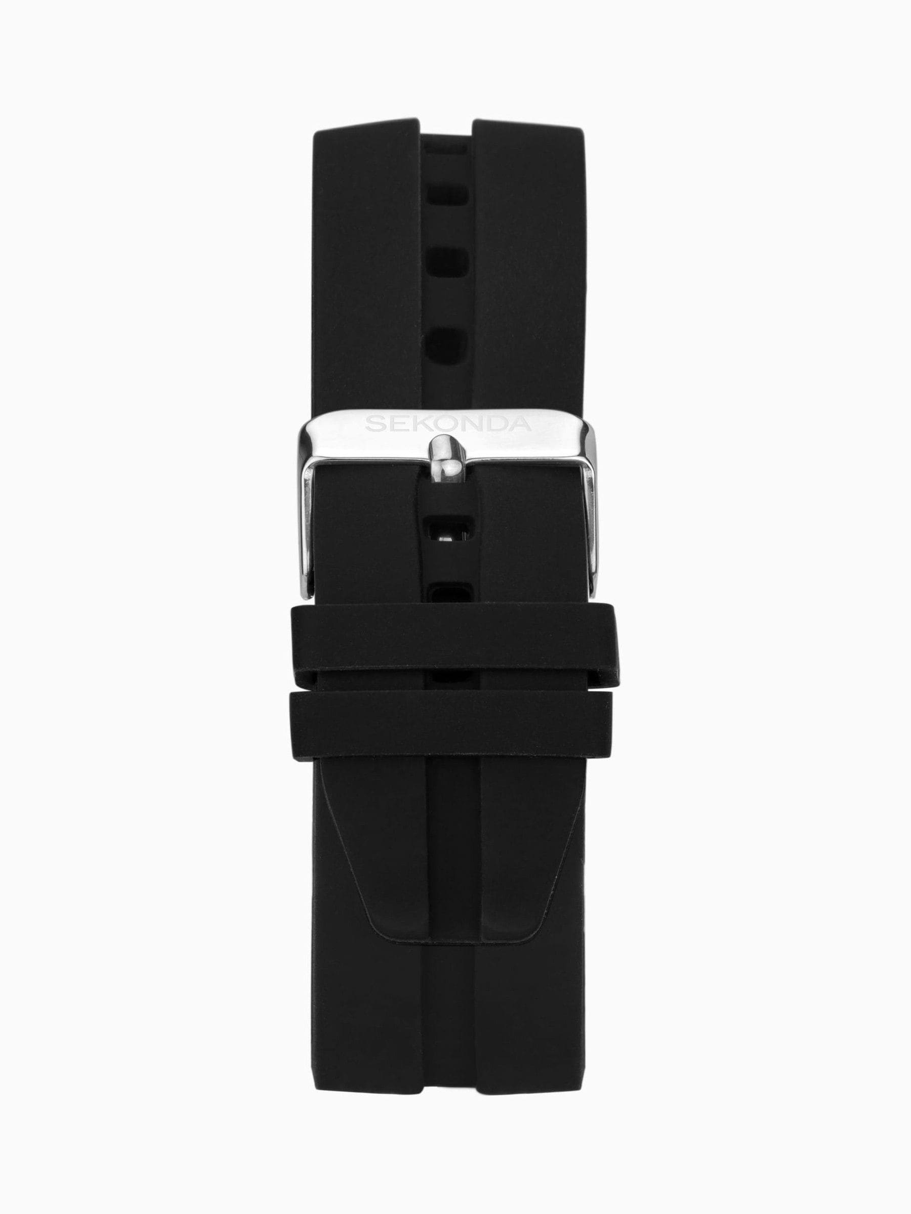 Sekonda Mens Balearic Rubber Strap Black Watch