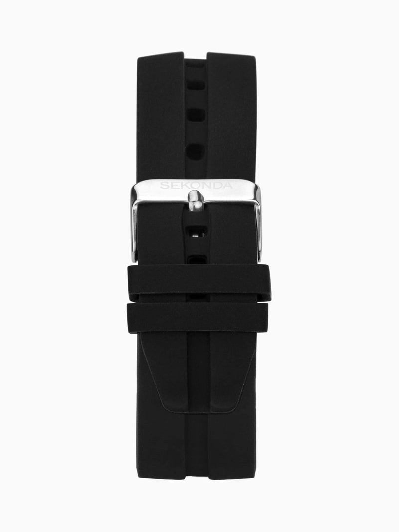 Sekonda Mens Balearic Rubber Strap Black Watch
