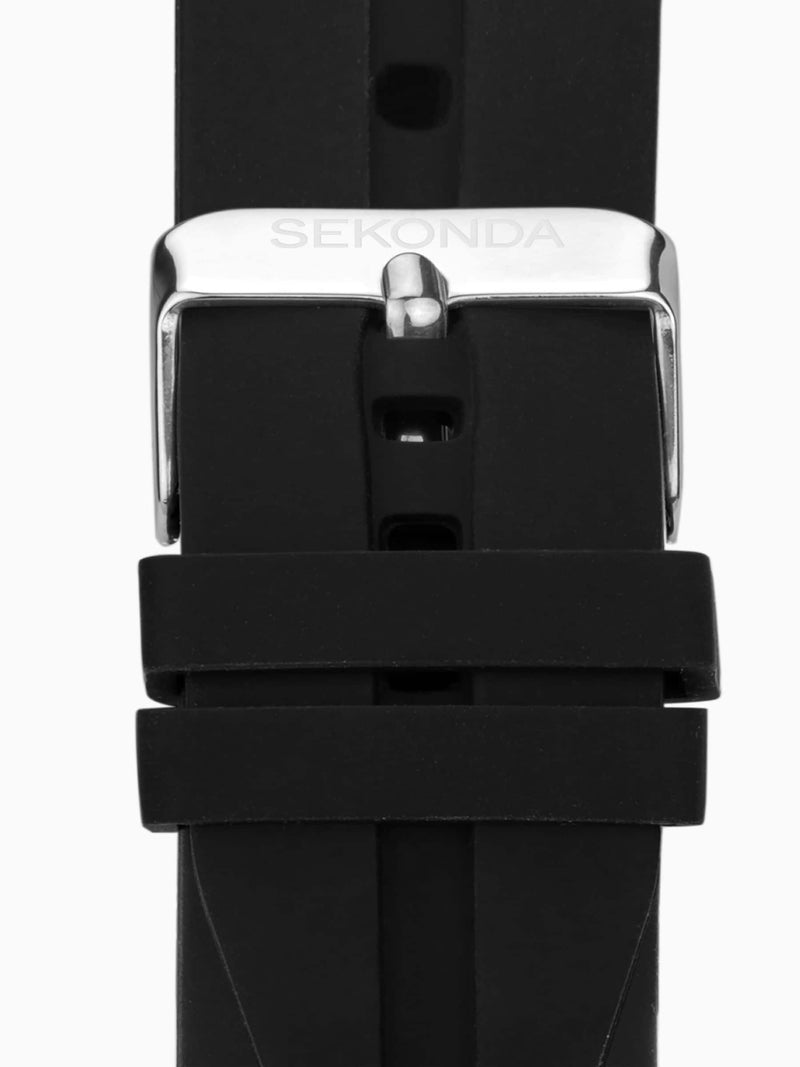 Sekonda Mens Balearic Rubber Strap Black Watch