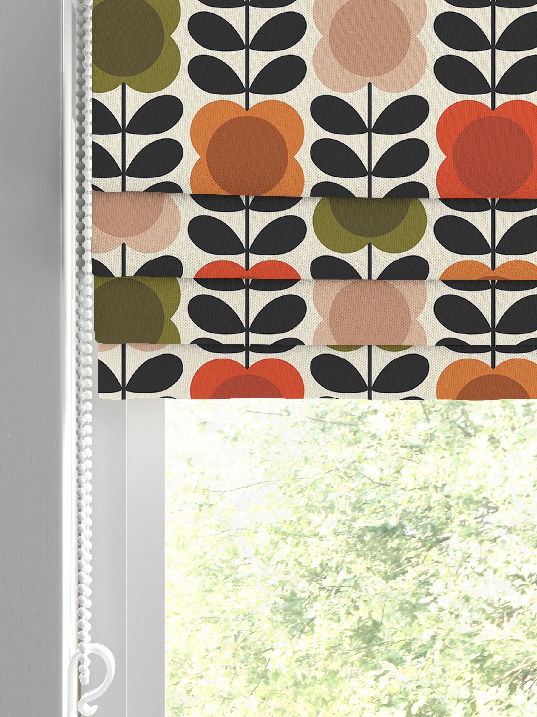 Orla Kiely tomato pink spot flower roman blinds, imported from the UK