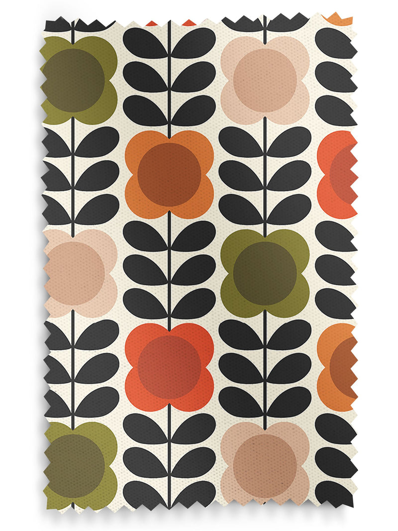 Orla Kiely tomato pink spot flower roman blinds, imported from the UK