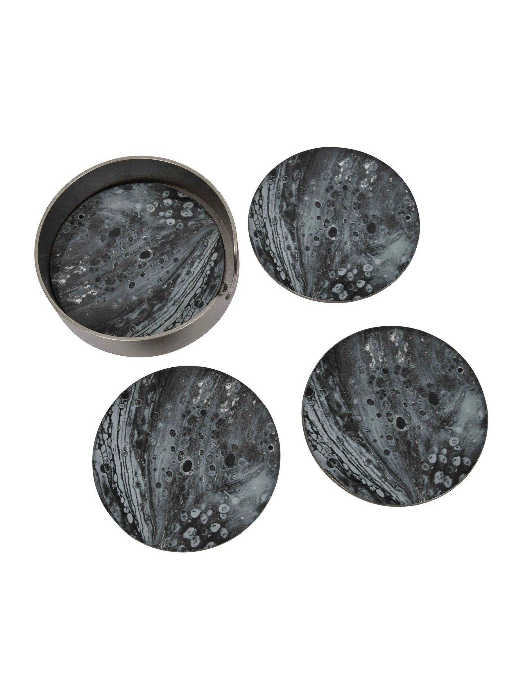 Libra Interiors monochrome swirl coasters set of 4 (British brand)