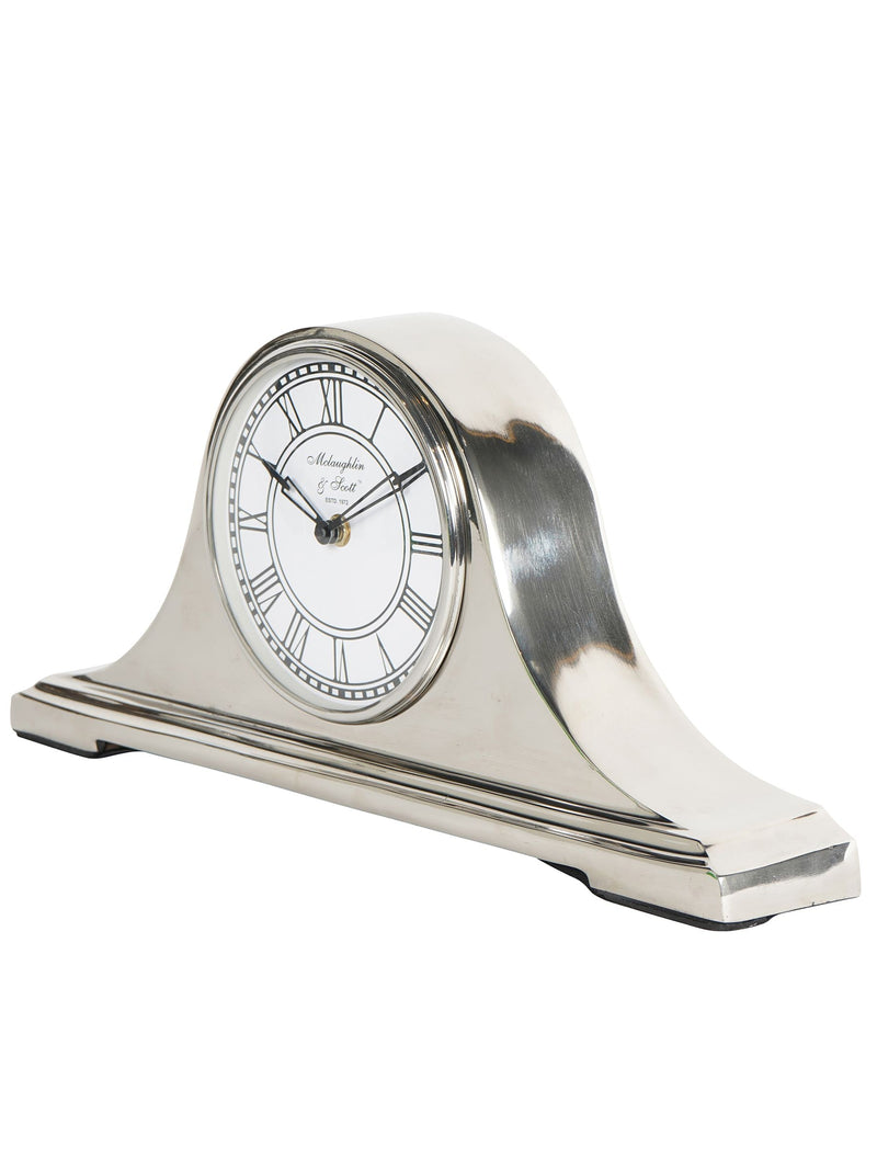 Libra Silver Retro Carriage Mantel Clock