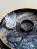 Libra Interiors Black/Gold Vesuvius coasters set of 4, UK version