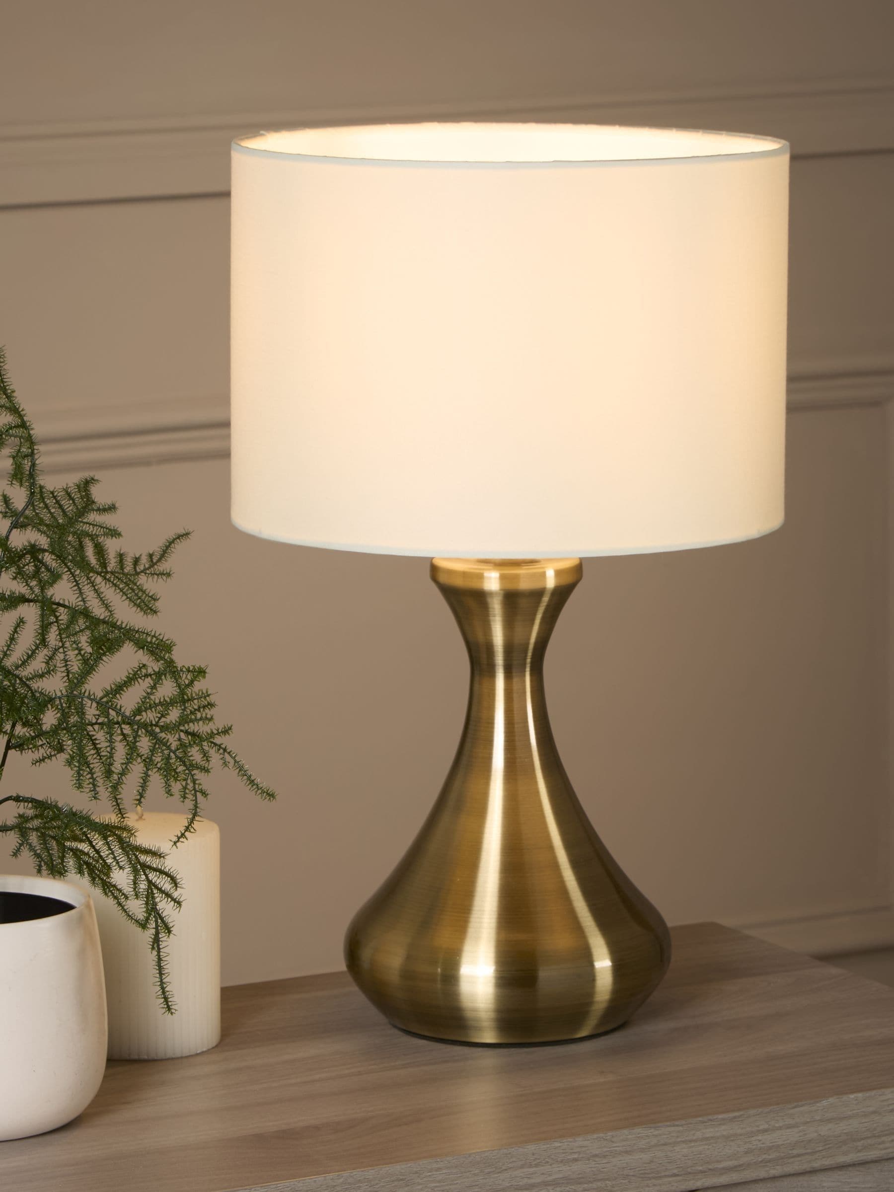 Searchlight antique brass touch table lamp 40cm - British product