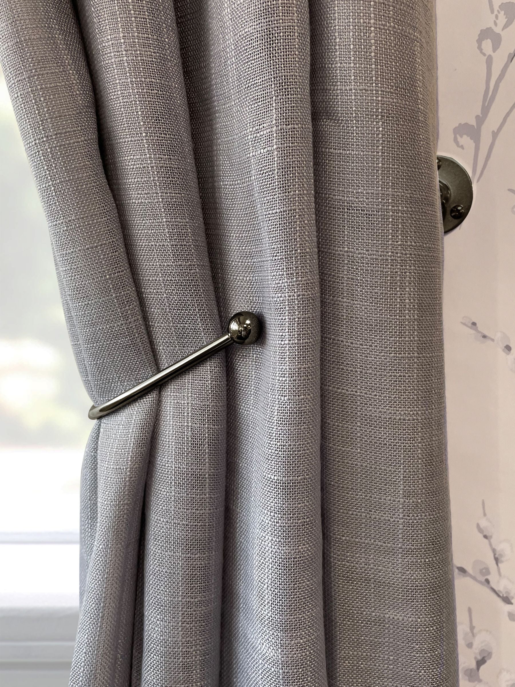 Laura Ashley black nickel curtain holdbacks set of 2, UK version