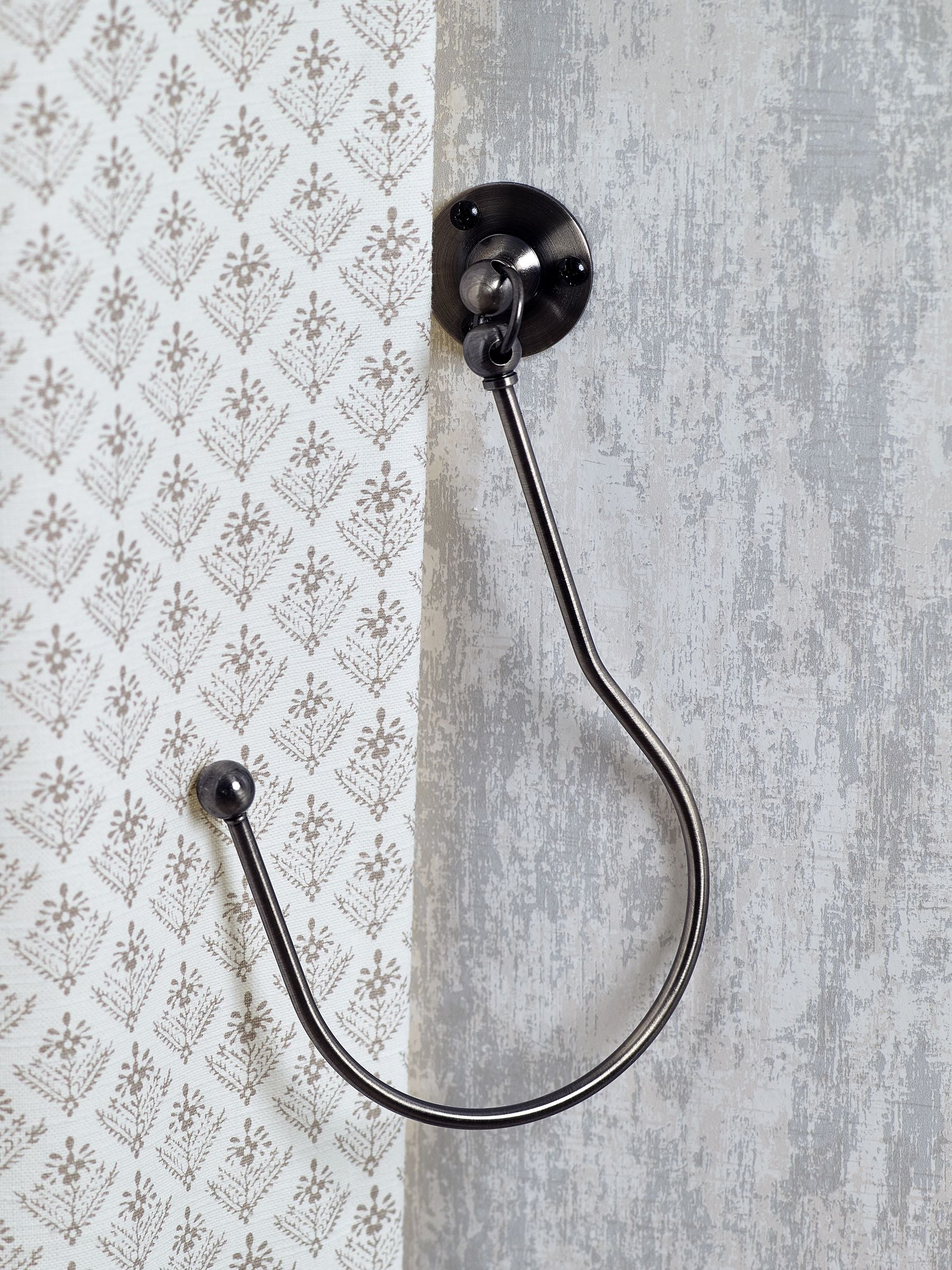 Laura Ashley black nickel curtain holdbacks set of 2, UK version