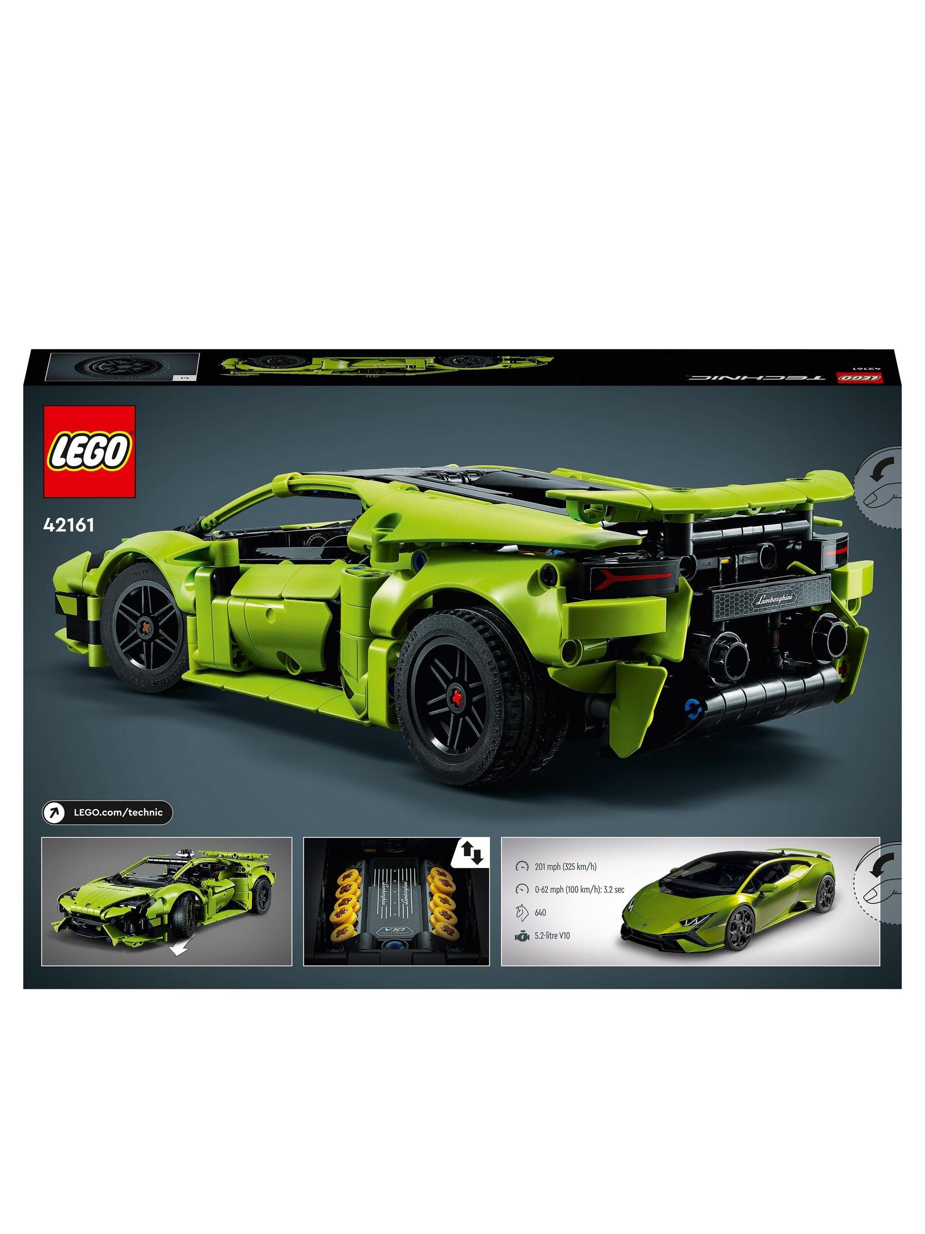 LEGO Technic Lamborghini Huracán Tecnica model car 806-piece set, UK version