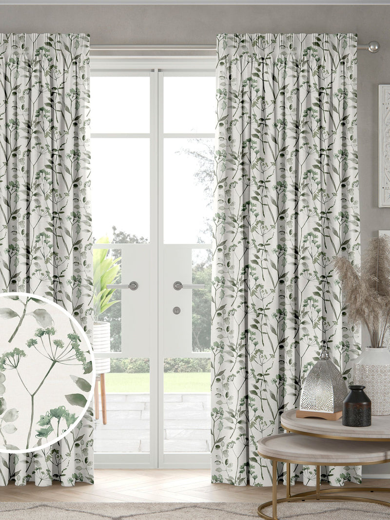 Next sage green Isla floral curtains - British product