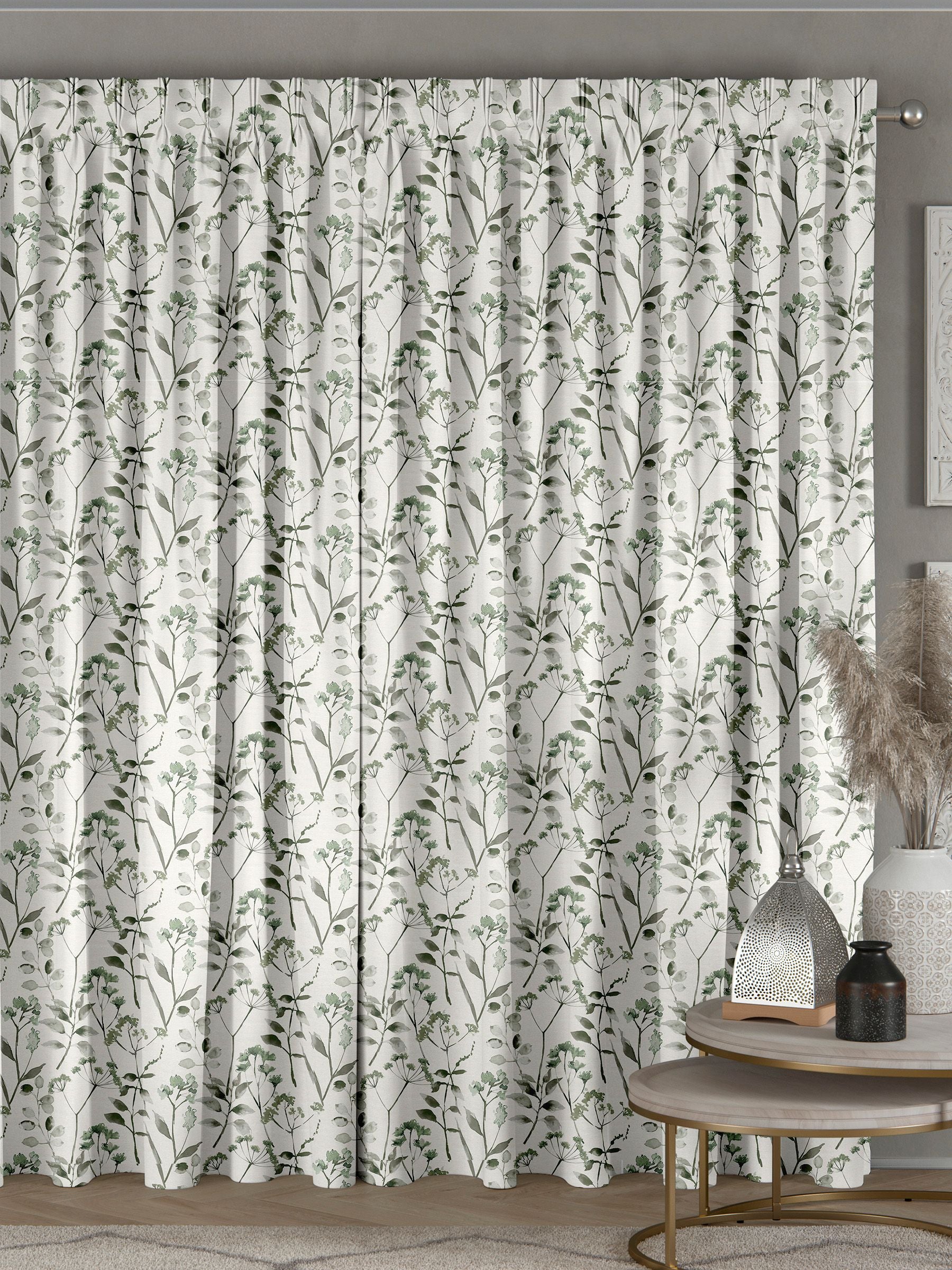 Next sage green Isla floral curtains - British product