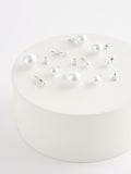 White pearl stud earrings 5 pack, assorted sizes (British brand)