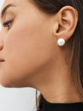 White pearl stud earrings 5 pack, assorted sizes (British brand)