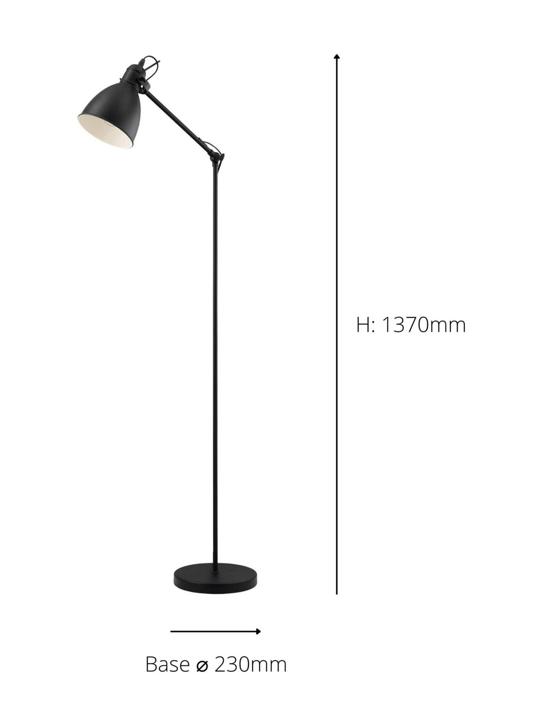 Eglo Priddy black steel adjustable floor lamp, UK version