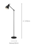 Eglo Priddy black steel adjustable floor lamp, UK version