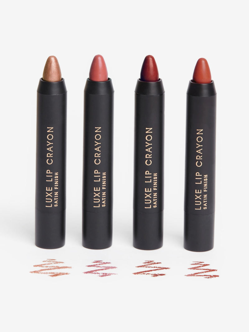 Luxe lip crayon set with four metallic shades (British brand)