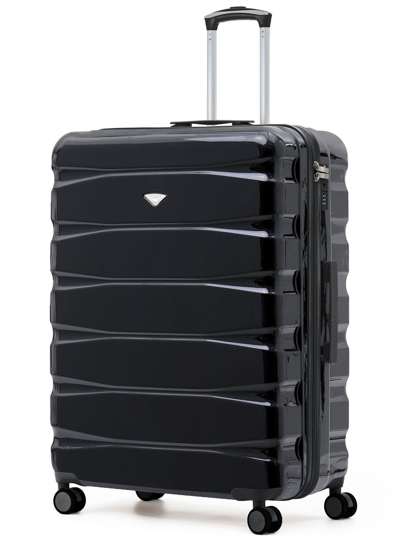 Flight Knight Ink Black 8 Wheel ABS Hard Case Suitcase 29 Inch