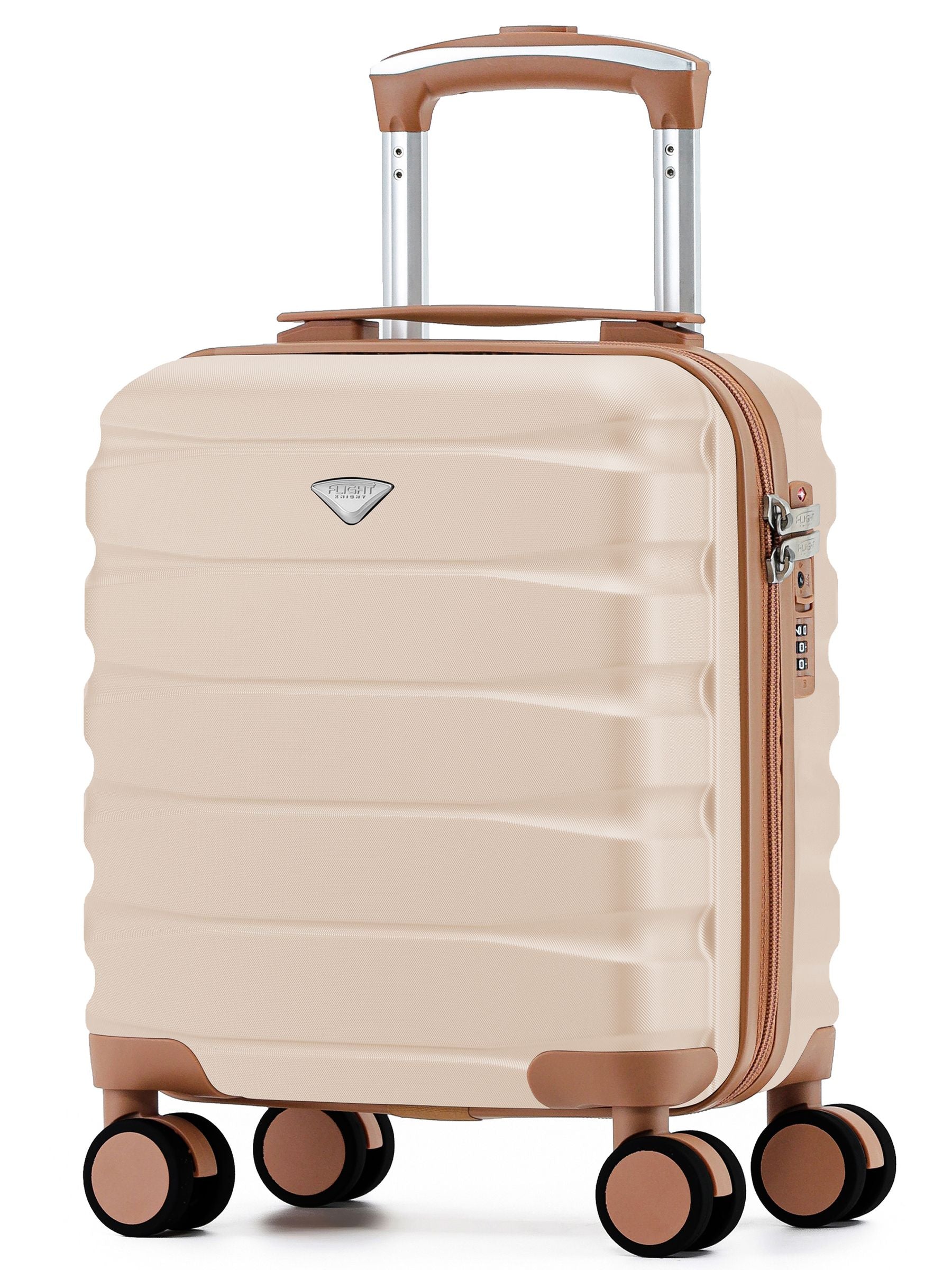 Flight Knight Cream Hand Luggage Maximum Size Approved for Ryanair & Wizz Free Carry On Underseat Cabin Bag