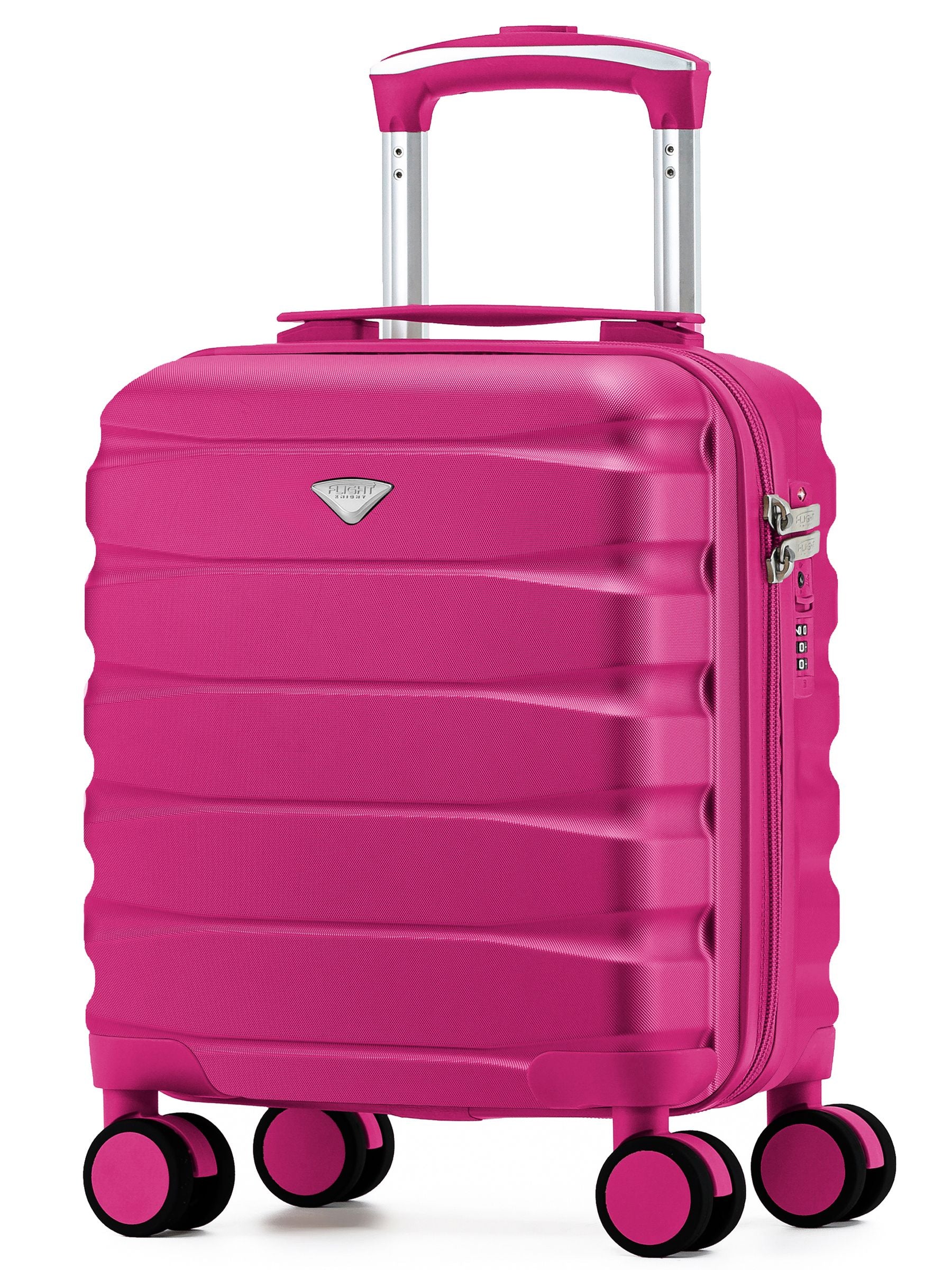 Flight Knight Bright Pink Hand Luggage Maximum Size Approved for Ryanair & Wizz Free Carry On Underseat Cabin Bag