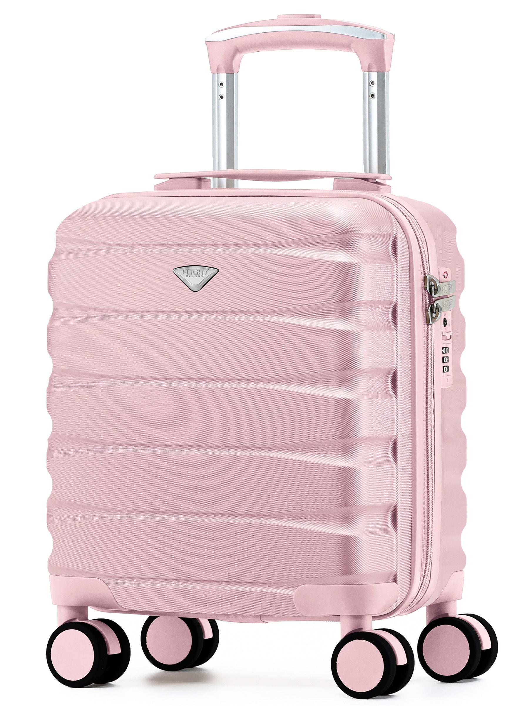 Flight Knight Light Pink Hand Luggage Maximum Size Approved for Ryanair & Wizz Free Carry On Underseat Cabin Bag